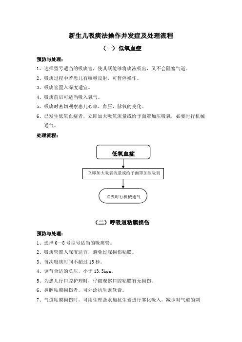 新生儿吸痰法操作并发症及处理流程