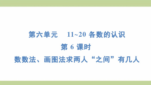 (新插图)人教版一年级上册数学 6-6 数数法、画图法求两人“之间”有几人 知识点梳理课件