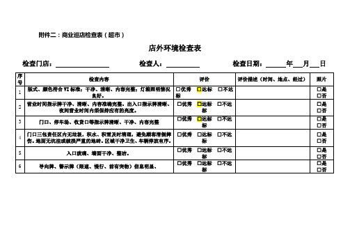 督导巡店表格