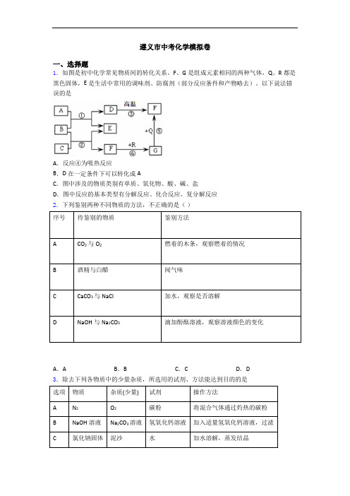 遵义市中考化学模拟卷