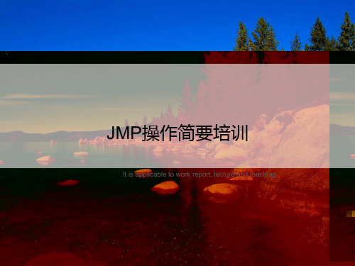 JMP操作简要培训