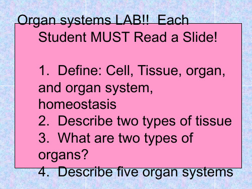 Define Cell, Tissue, organ, and organ system