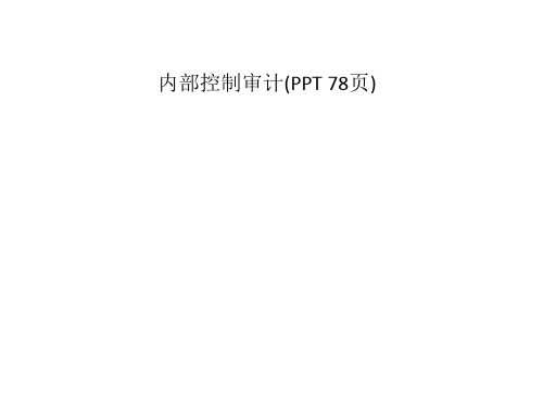 内部控制审计(PPT 78页)