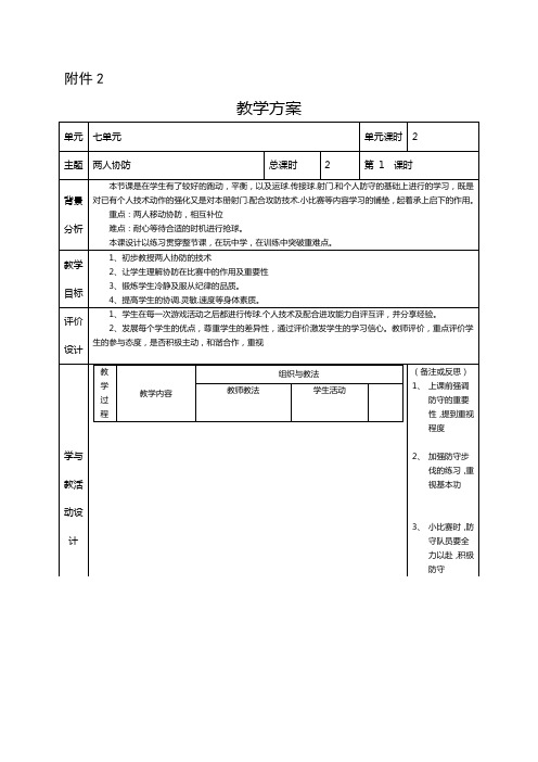 小学足球--两人协防