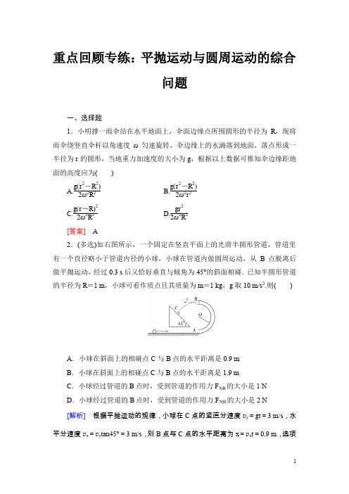 与名师对话高考一轮总复习课标版物理重点回顾专练2-4-3含答案