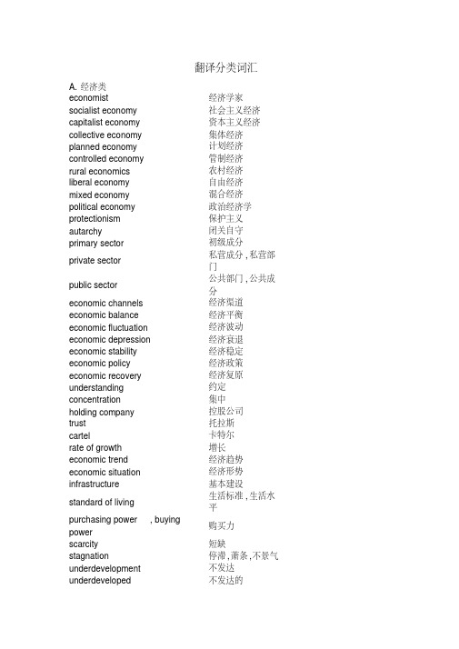 mti翻译分类词汇