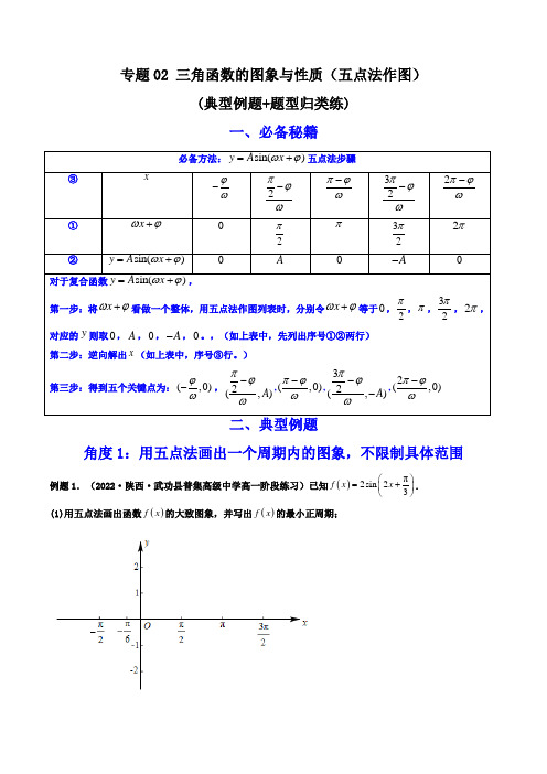 高考数学解答题(新高考)三角函数的图象与性质(五点法作图)(典型例题+题型归类练)(解析版)