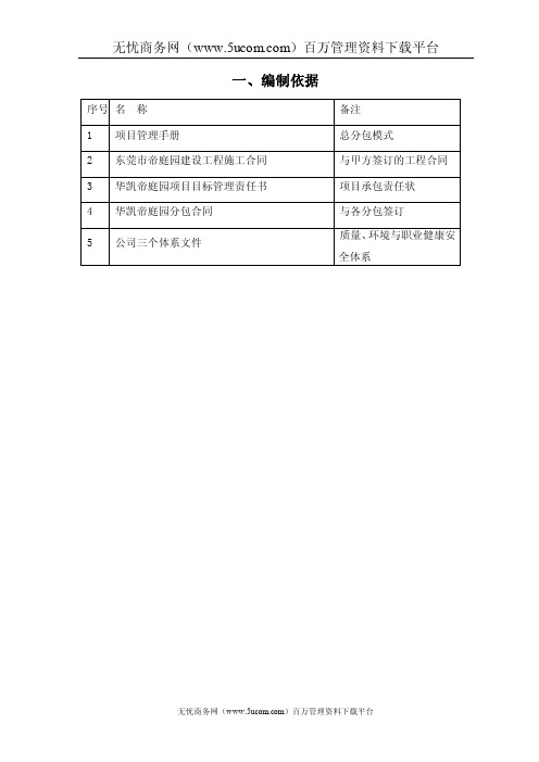 项目成本策划书