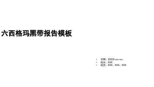 六西格玛黑带报告模板