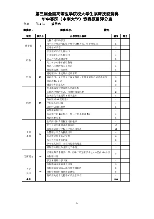 4-拔甲术评分表