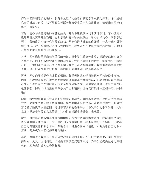 舞蹈考级教师心得体会