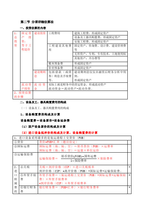 2022造价-案例-精讲班-第2讲第一章第二节分项详细估算法(一)(2022年新版)