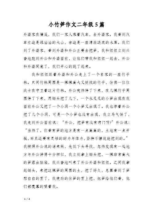 小竹笋作文二年级5篇