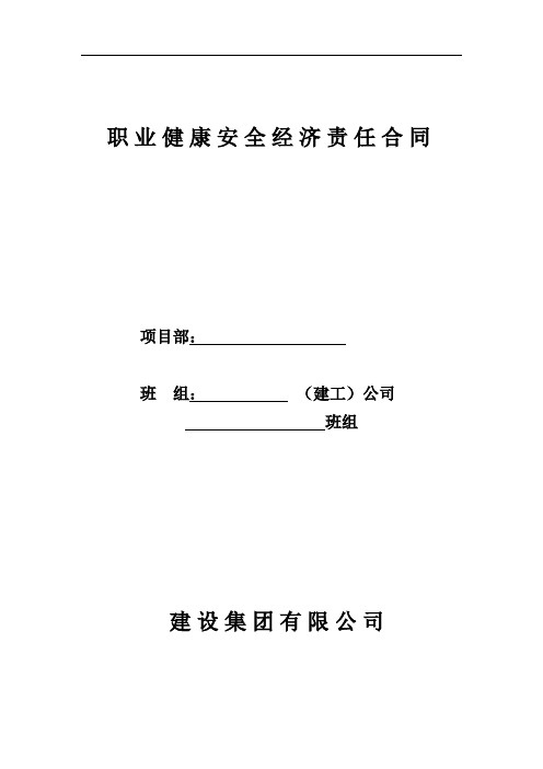 建设集团职业健康安全经济责任合同及制度