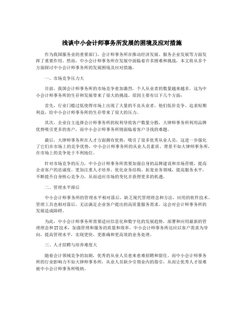 浅谈中小会计师事务所发展的困境及应对措施