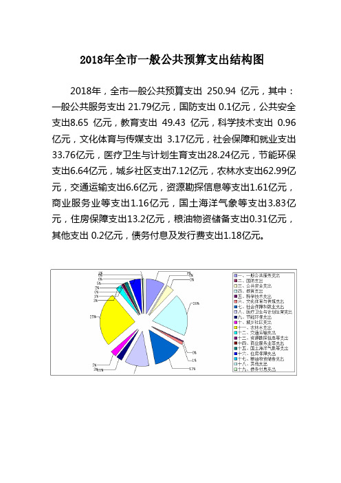 2018年全一般公共预算支出结构图