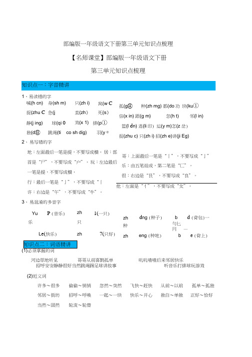 部编版一年级语文下册第三单元知识点梳理[知识点梳理]