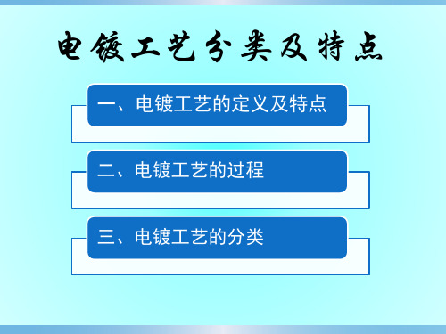 电镀工艺分类及特点