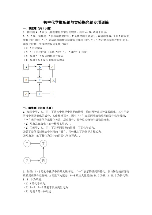 中考化学专项训练推断题与实验探究题(word版含解析)(1)