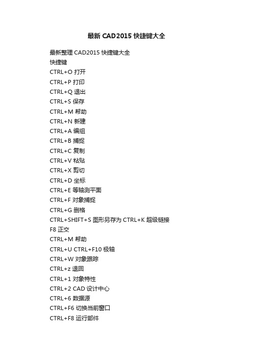 最新CAD2015快捷键大全