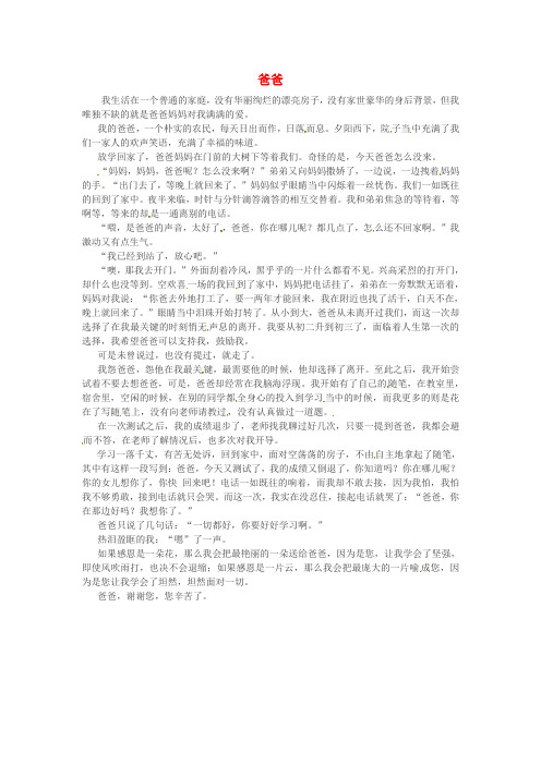 甘肃省张掖市第二中学高中语文优秀作文爸爸素材