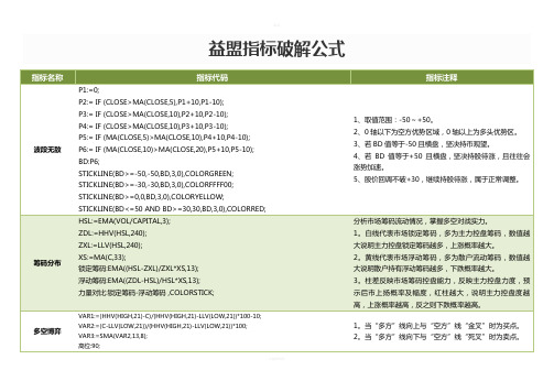 益盟指标破解公式