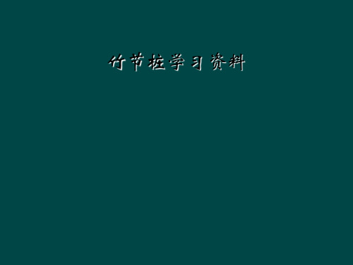 竹节桩学习资料