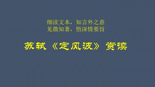 苏教版高中唐诗宋词选读《新天下耳目”的东坡词   .定风波(莫听穿林打叶声)》公开课课件_14