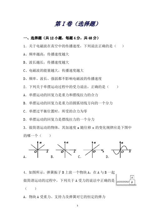 四川省巴中市平昌中学高二下学期第二次月考(5月)物理试题Word版含答案