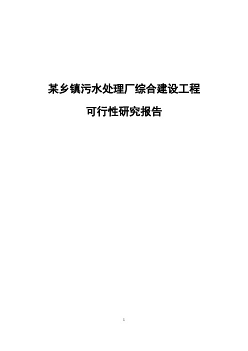 某乡镇污水处理厂综合建设工程可行性研究报告