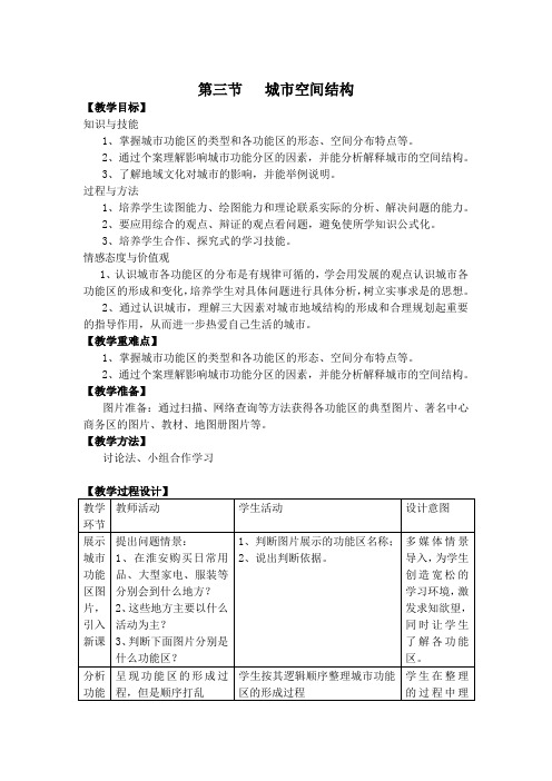 城市空间结构课程教学设计