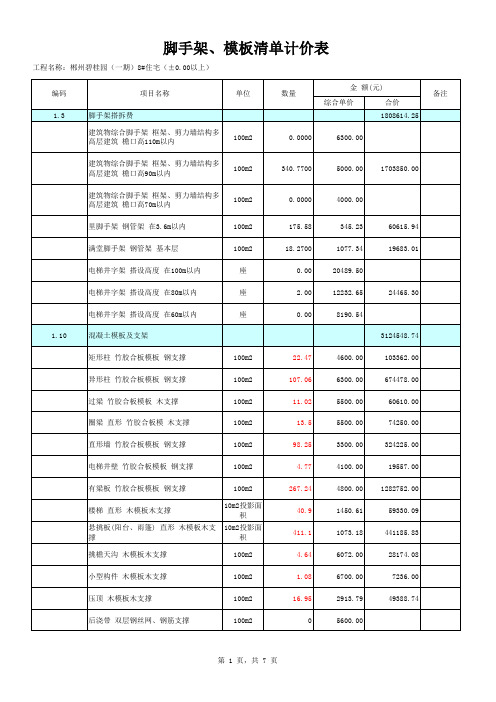 高层清单楼以上