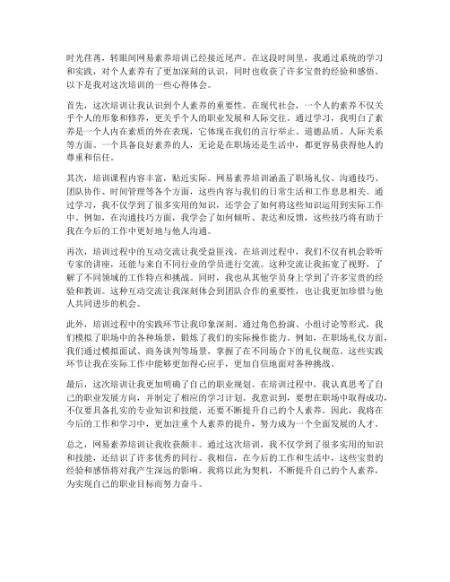 网易素养培训心得体会范文