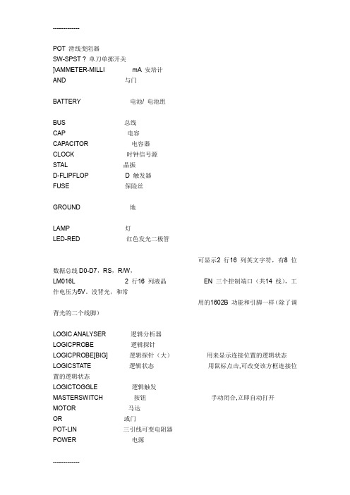 [整理]PROTEUS原理图元器件库详细说明.