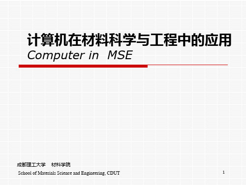 计算机在MSE中的应用