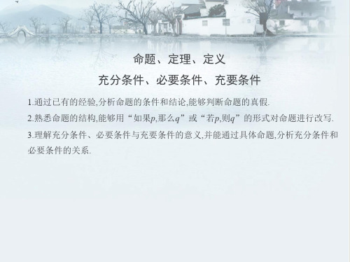 新教材苏教版必修第一册21命题定理定义22充分条件必要条件充要条件课件3