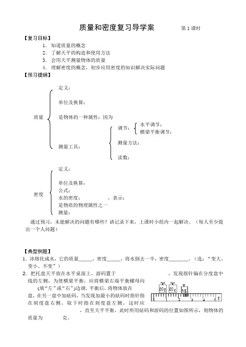 质量和密度复习导学案