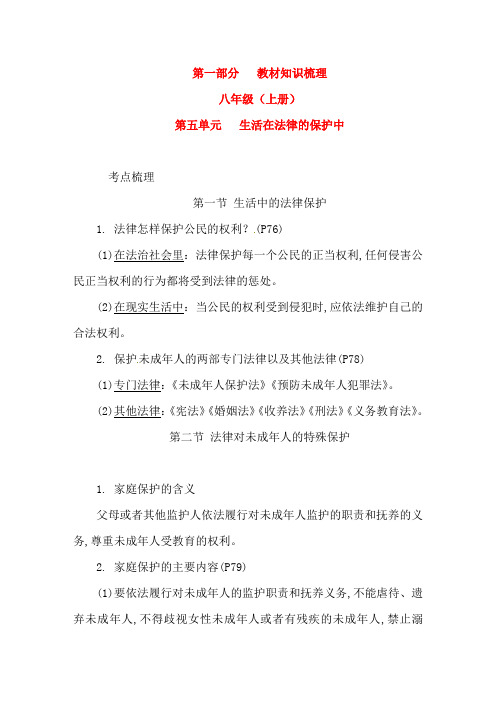 湖南省2019年中考政治第一部分教材知识梳理八上第五单元生活在法律的保护中湘教版16