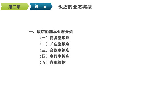 现代饭店管理概论第3章饭店的业态类型与等级制度课件