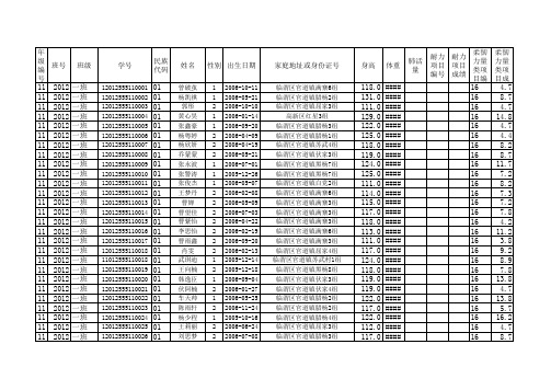 2012中小学数据导入模板