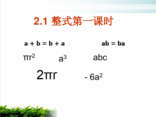 人教版数学七年级上册《整式》上课课件(23张)