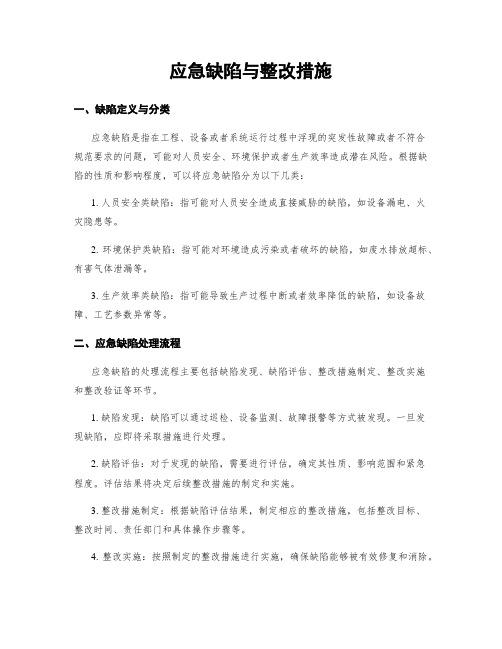 应急缺陷与整改措施