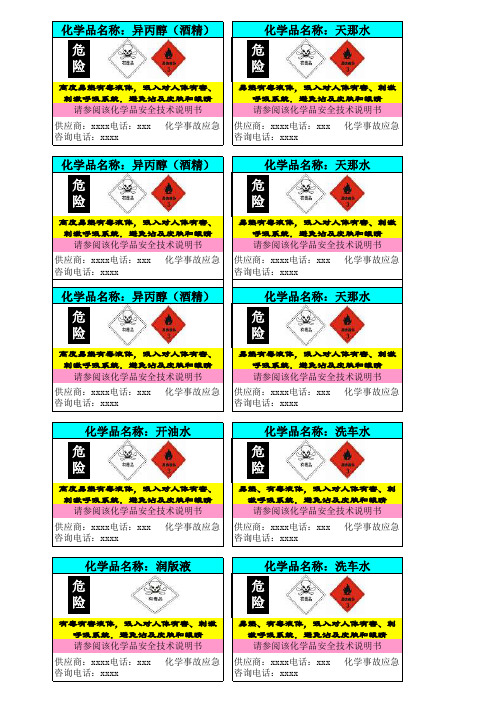 危险化学品标识(最新要求)