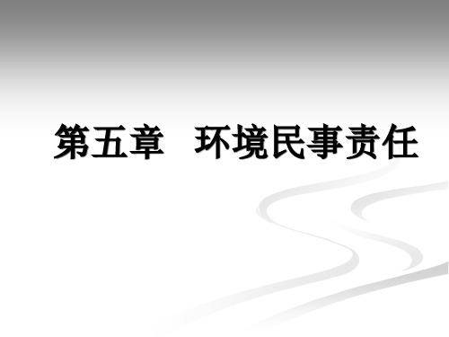 第五章环境民事法律责任(新)