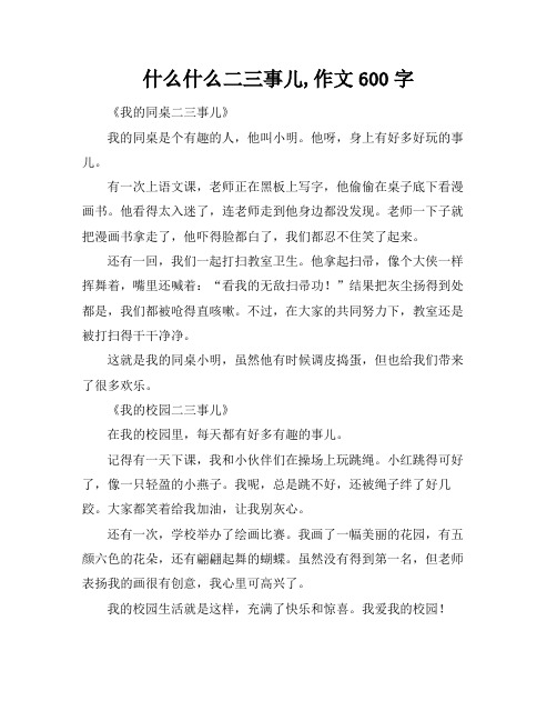 什么什么二三事儿,作文600字