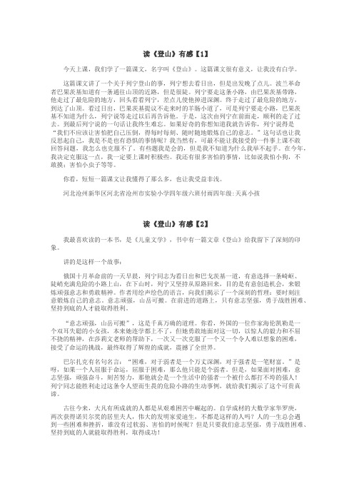 读登山有感作文