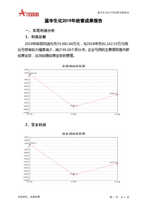 蓝丰生化2019年经营成果报告