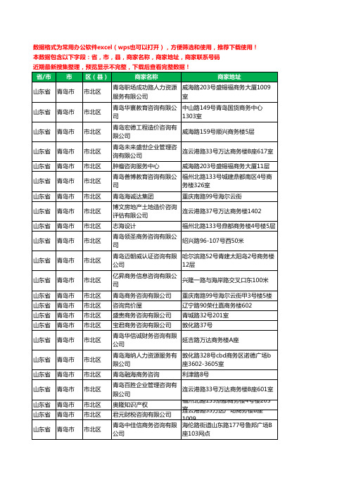 2020新版山东省青岛市市北区商务咨询有限公司工商企业公司商家名录名单黄页联系电话号码地址大全25家