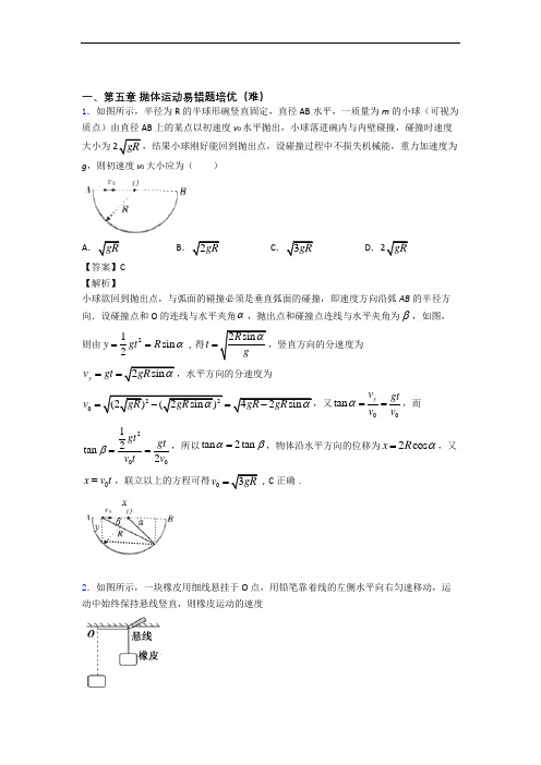 高一下册抛体运动同步单元检测(Word版 含答案)