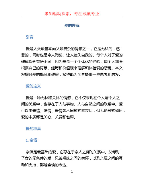 爱的理解文档